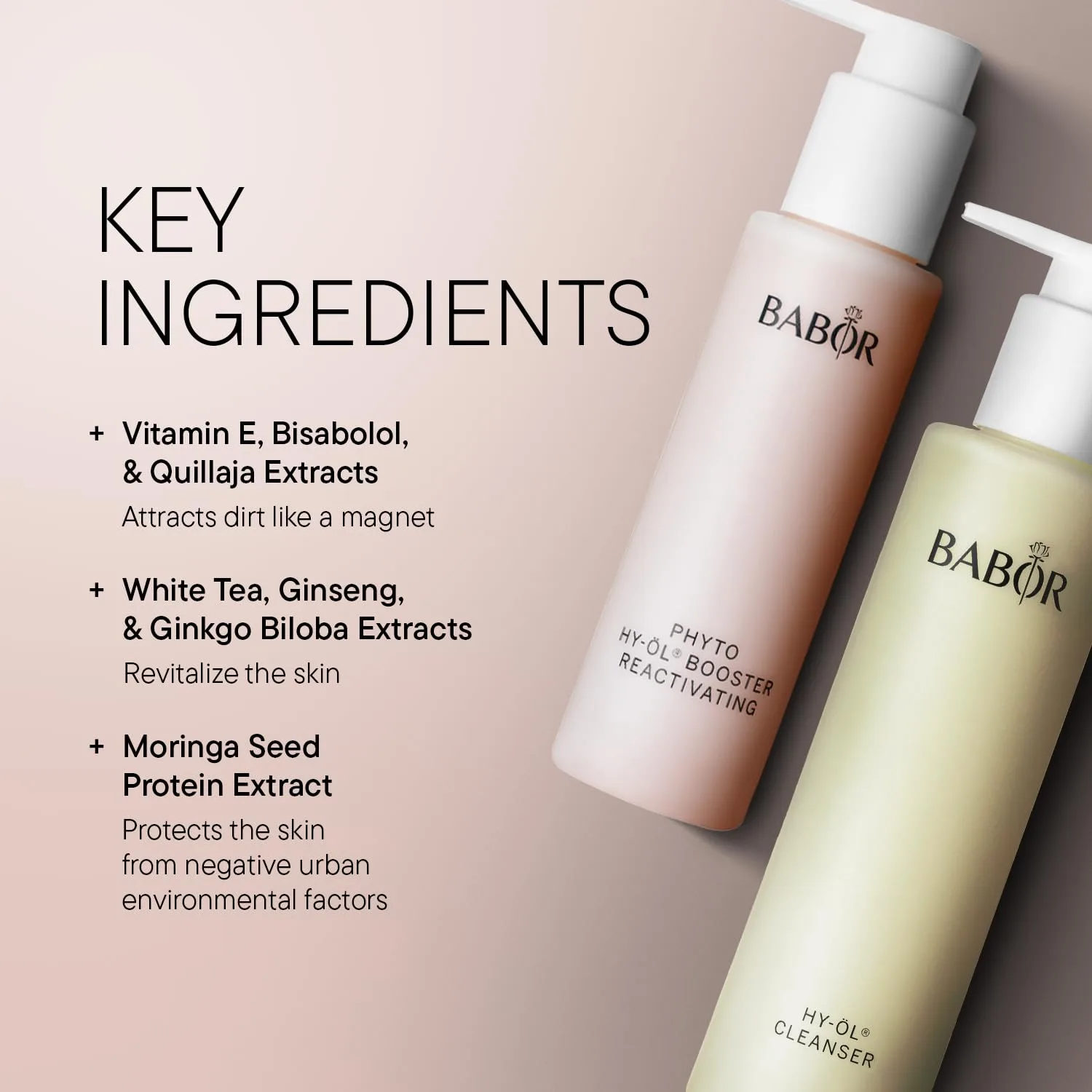 Набор BABOR HY-OL Cleanser & Phyto HY-OL Booster Reactivating Set: двойное очищение, очищающее масло и масло для снятия макияжа, успокаивает и оживляет сухую кожу., White — фото 3