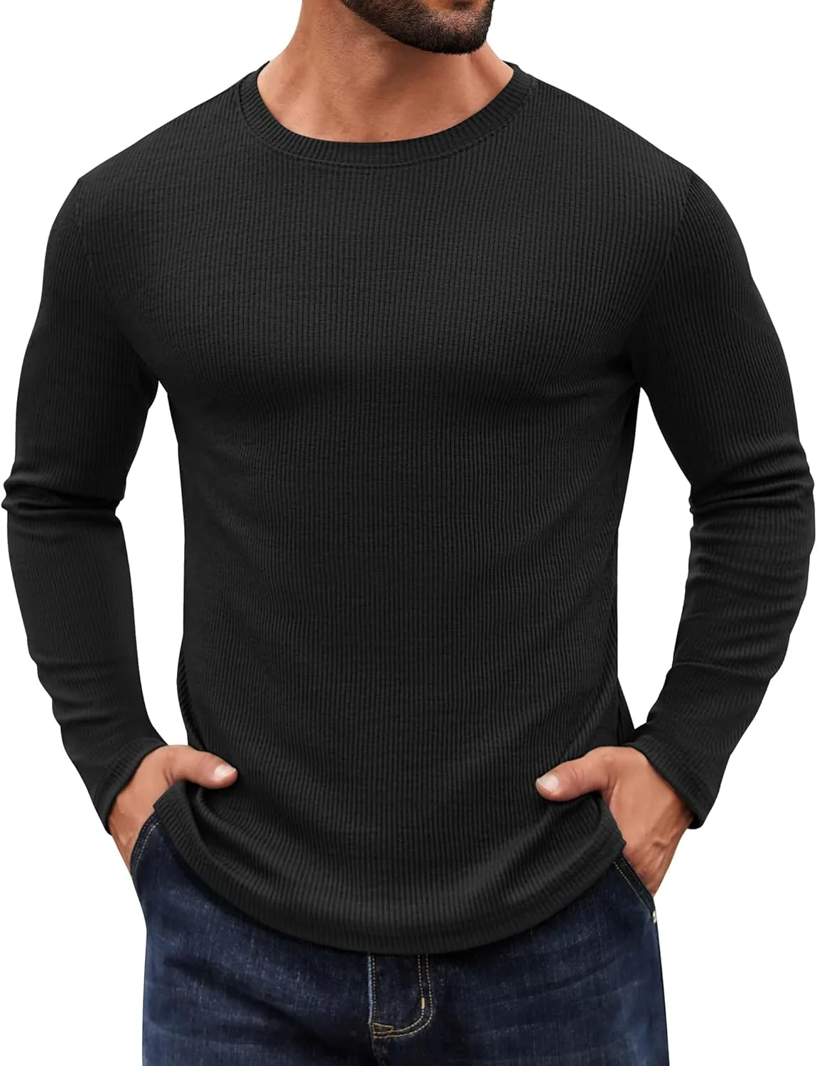

Кофандри свитер для мужчин Slim Fit с длинным рукавом COOFANDY
