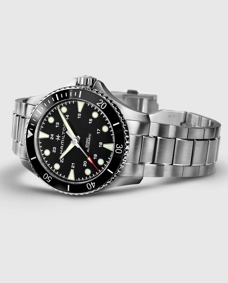 

Хаки Темно-синий Scuba 43 мм Сталь H82515130 Автоматические мужские часы Hamilton, серебряный