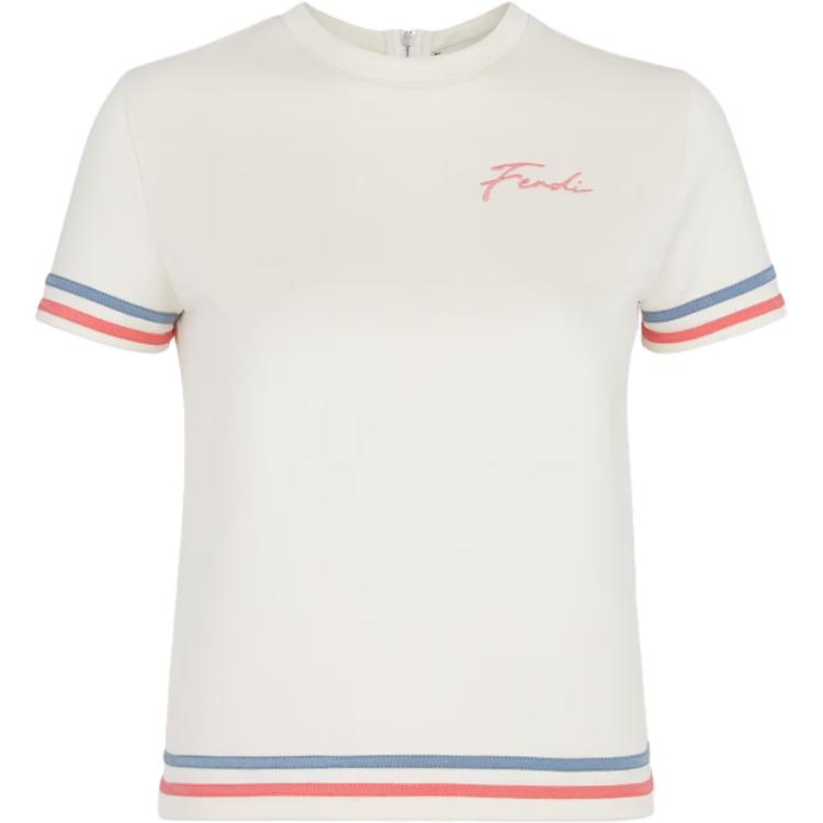 

Футболка из хлопкового микса с вышитым логотипом FENDI