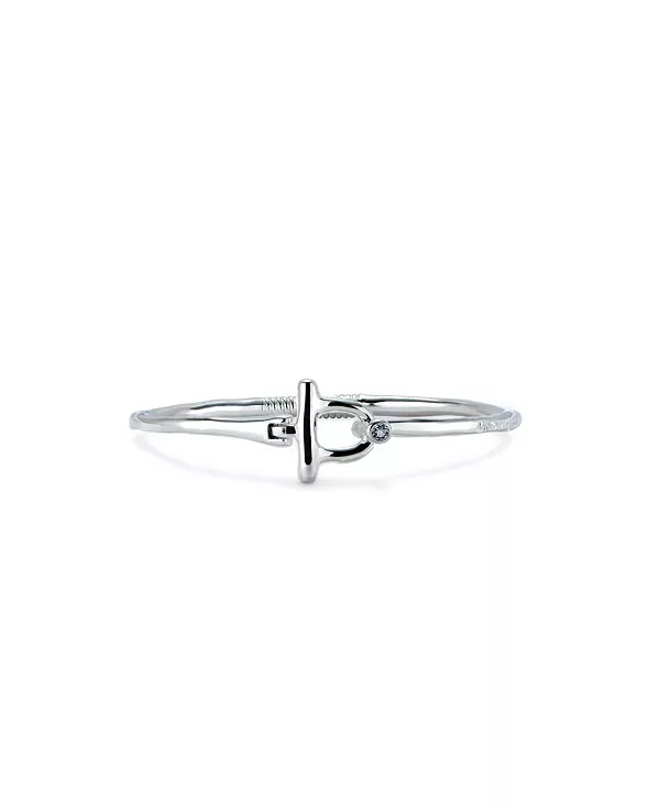 

Браслет с передней застежкой из белого топаза Unode50, silver