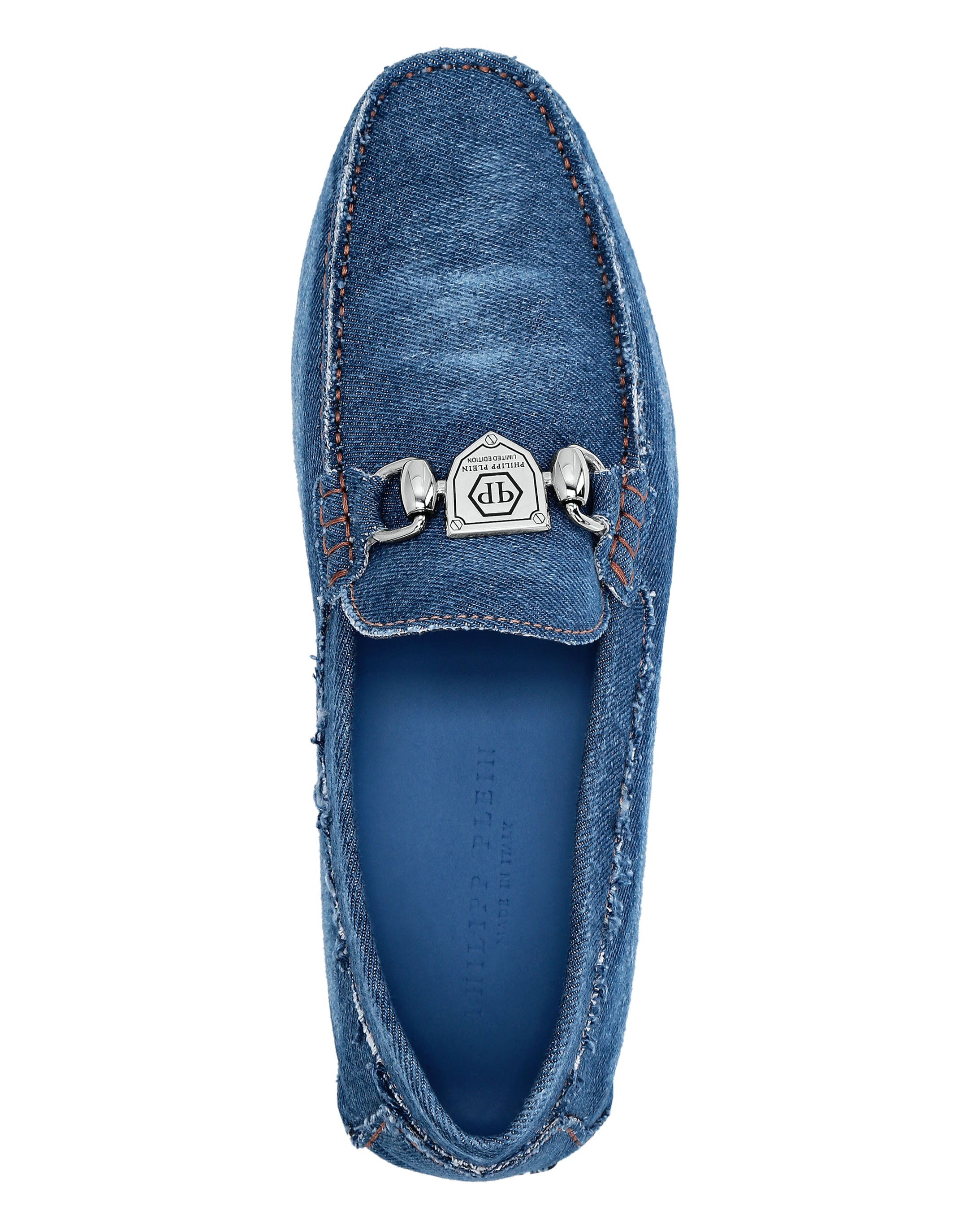 

Джинсовые мокасины Philipp Plein, цвет Middle Blue