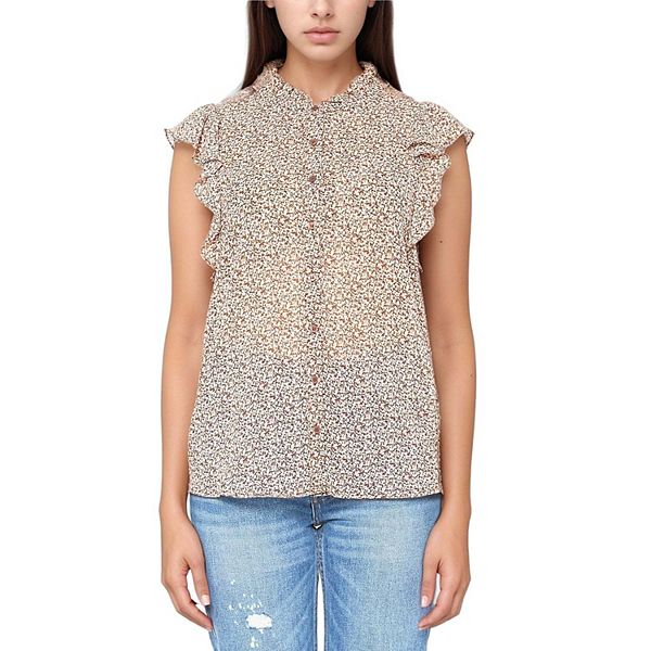 

Блузка с рюшами и застежкой на пуговицах Pleione, Brown Tiny Ditsy