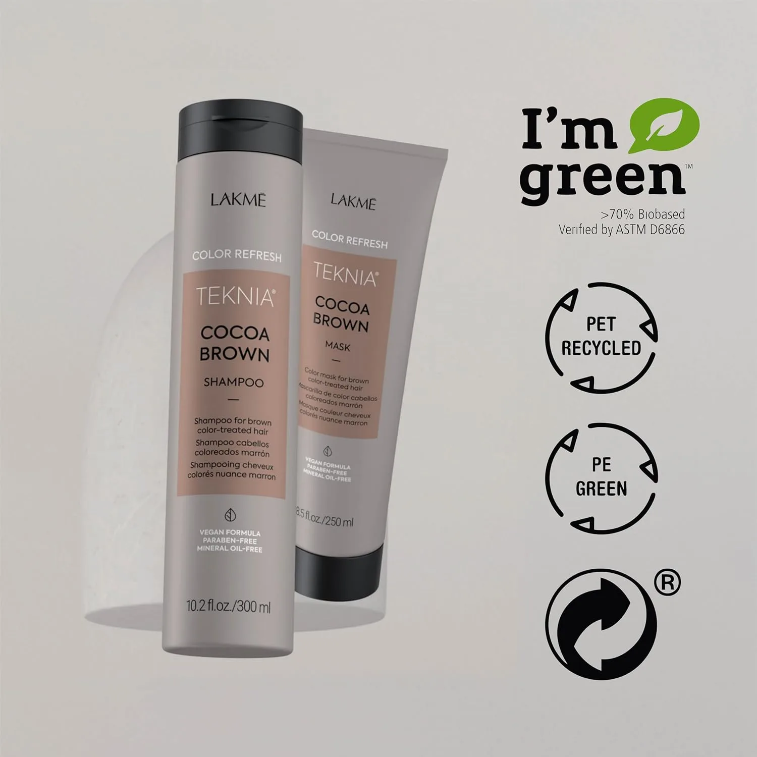 Шампунь LAKMÉ Teknia Cocoa Brown Color Refresh, окрашивающий шампунь для каштановых волос, 300 мл., brown — фото 4