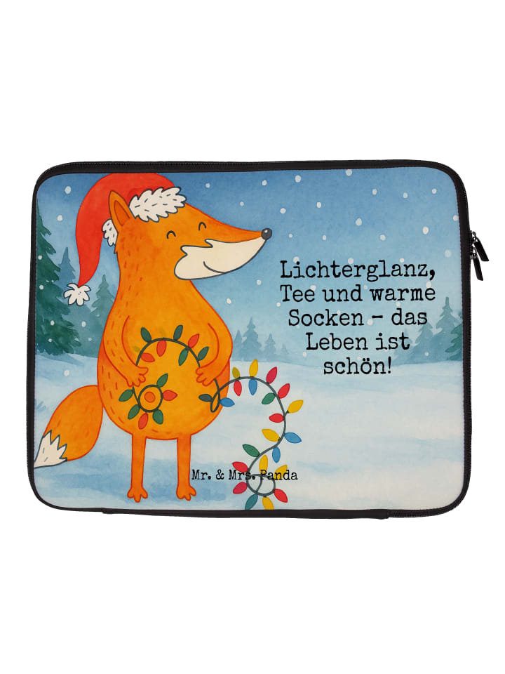 

Mr. & Mrs. Panda Сумка для ноутбука с изображением лисы и рождественским дизайном, с надписью белого цвета