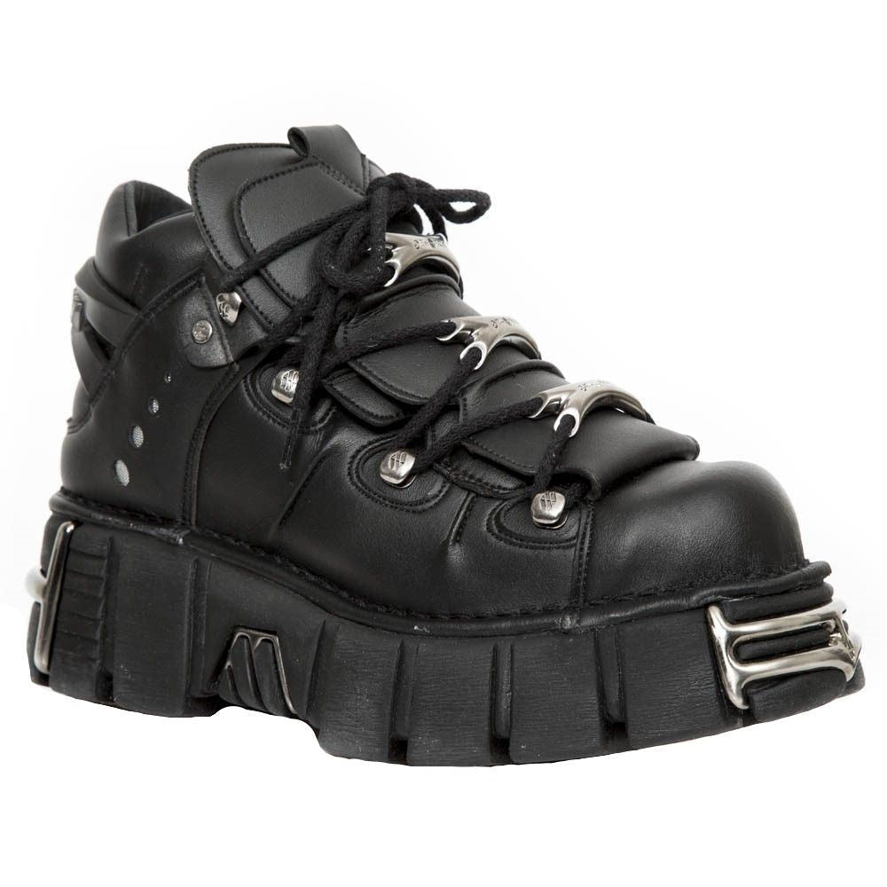 New Rock Unisex Веганская кожа Готические ботинки M-106-VS1, черный