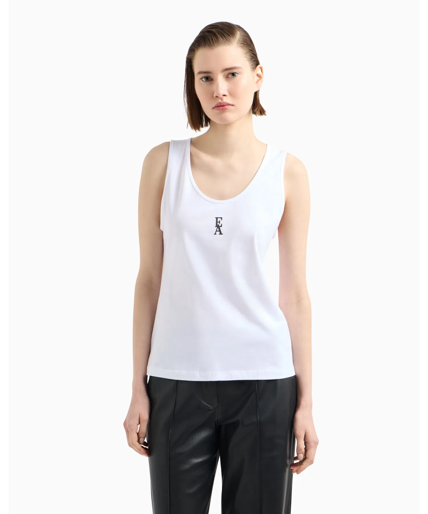 【Emporio Armani】Топ из эластичного хлопкового трикотажа с логотипом