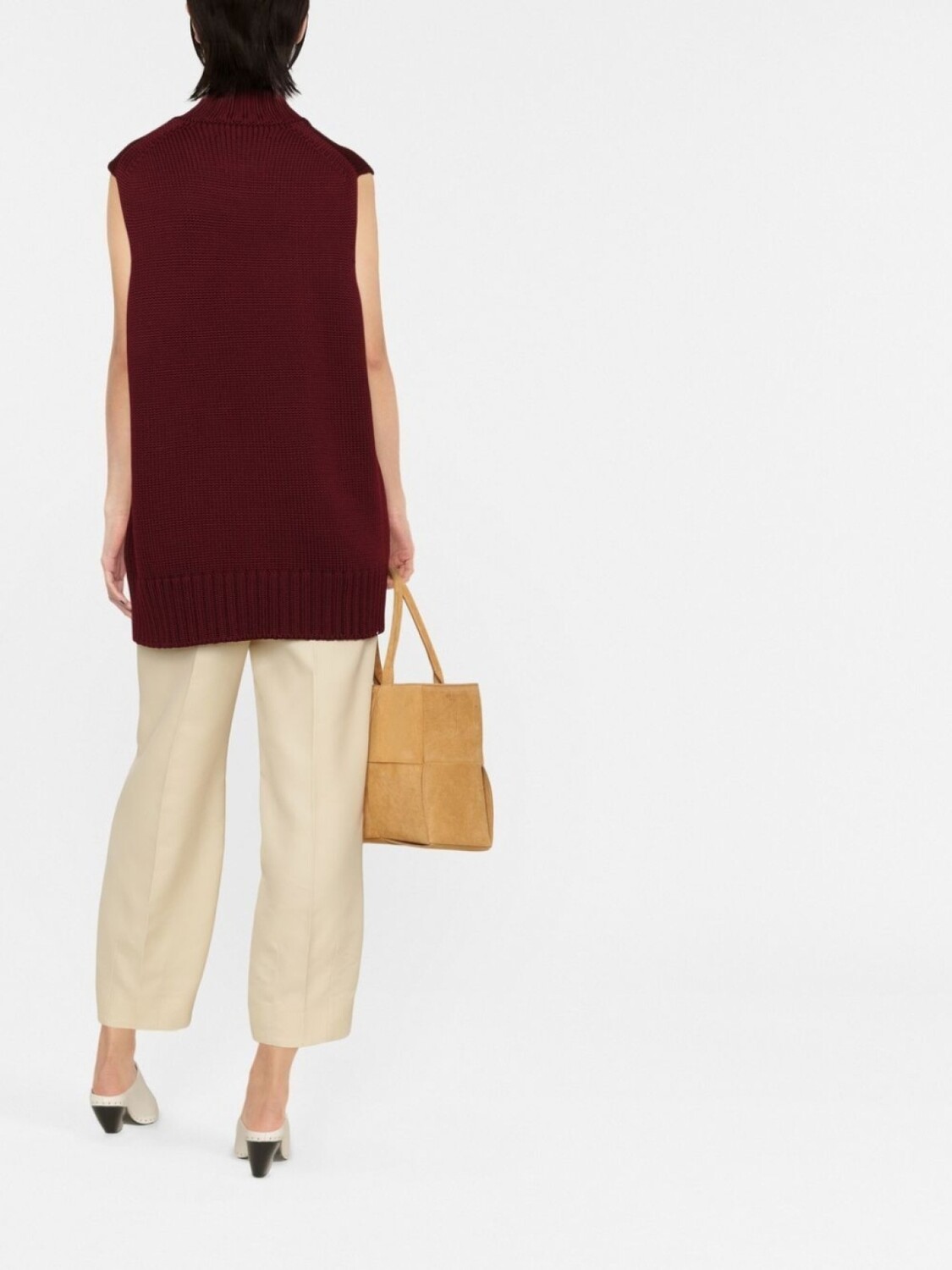 Jil Sander вязаный жилет с высоким воротником, красный — фото 4