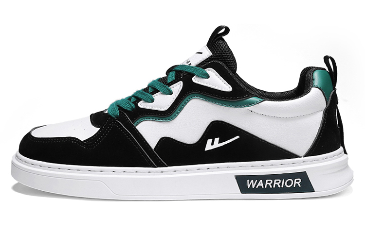 

Warrior Classic Белые Кроссовки Низкие Скейтборд Обувь Мужские, Белый Черный Зеленый