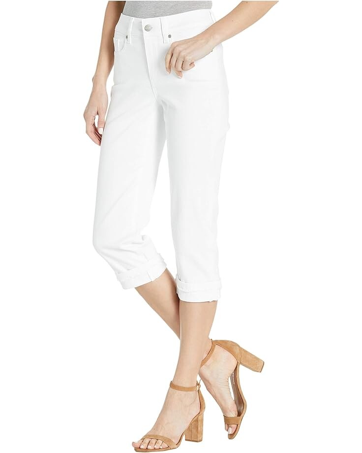 

Джинсы NYDJ Marilyn Crop Cuff Jeans with Frayed Cuffs in Optic White, цвет Optic White