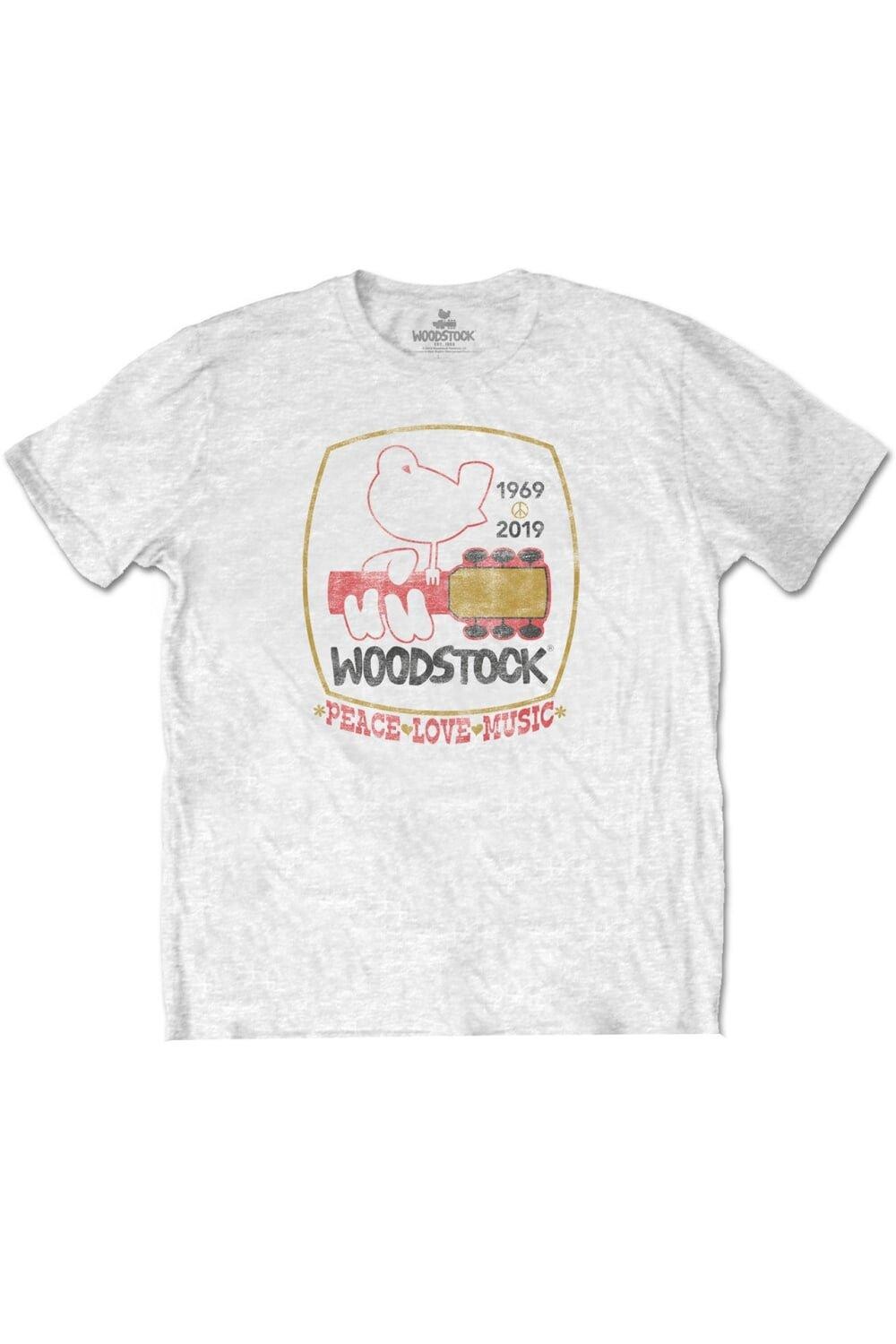 

Хлопковая футболка Peace-Love-Music Woodstock, белый