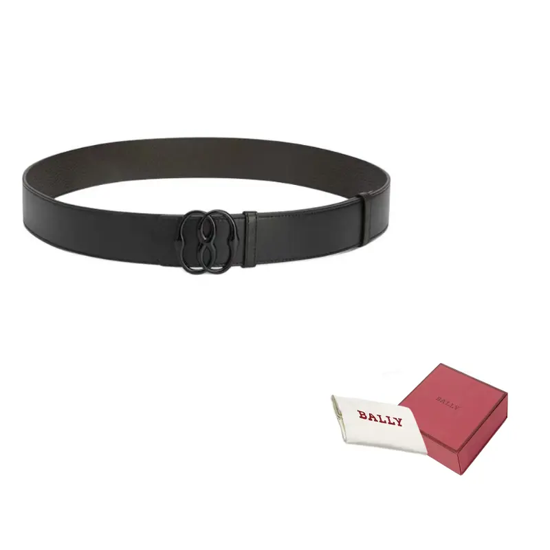

BALLY Кожаные ремни для мужчин Cow Leather, черный/темно-красный умбра