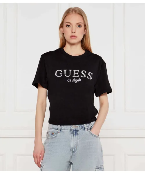 

Футболка с клематисом Cropped fit Guess Active, черный