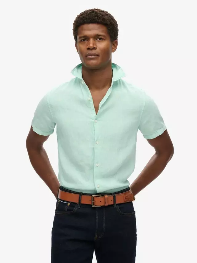 

Рубашка Superdry Studios Casual Linen, цвет spearmint/green