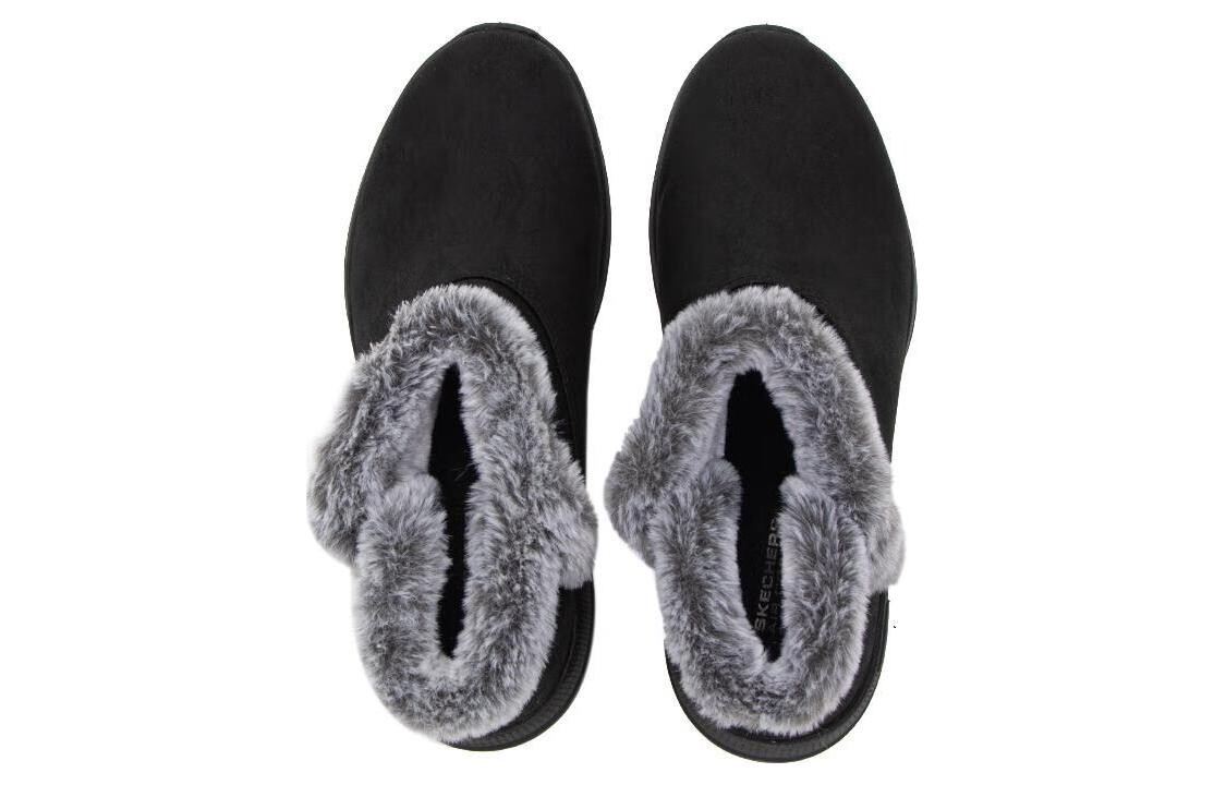 Женские ботинки Skechers низкие с мехом, черный — фото 2