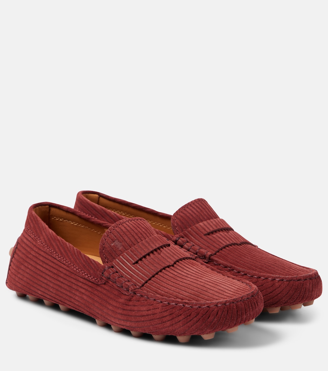Замшевые туфли для вождения Gommino Bubble Tod's, Rosso India