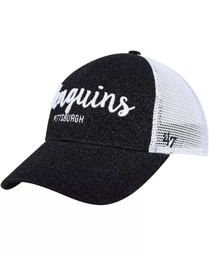 

Женская черная, белая бейсболка Pittsburgh Penguins Encore MVP Trucker Snapback '47 Brand