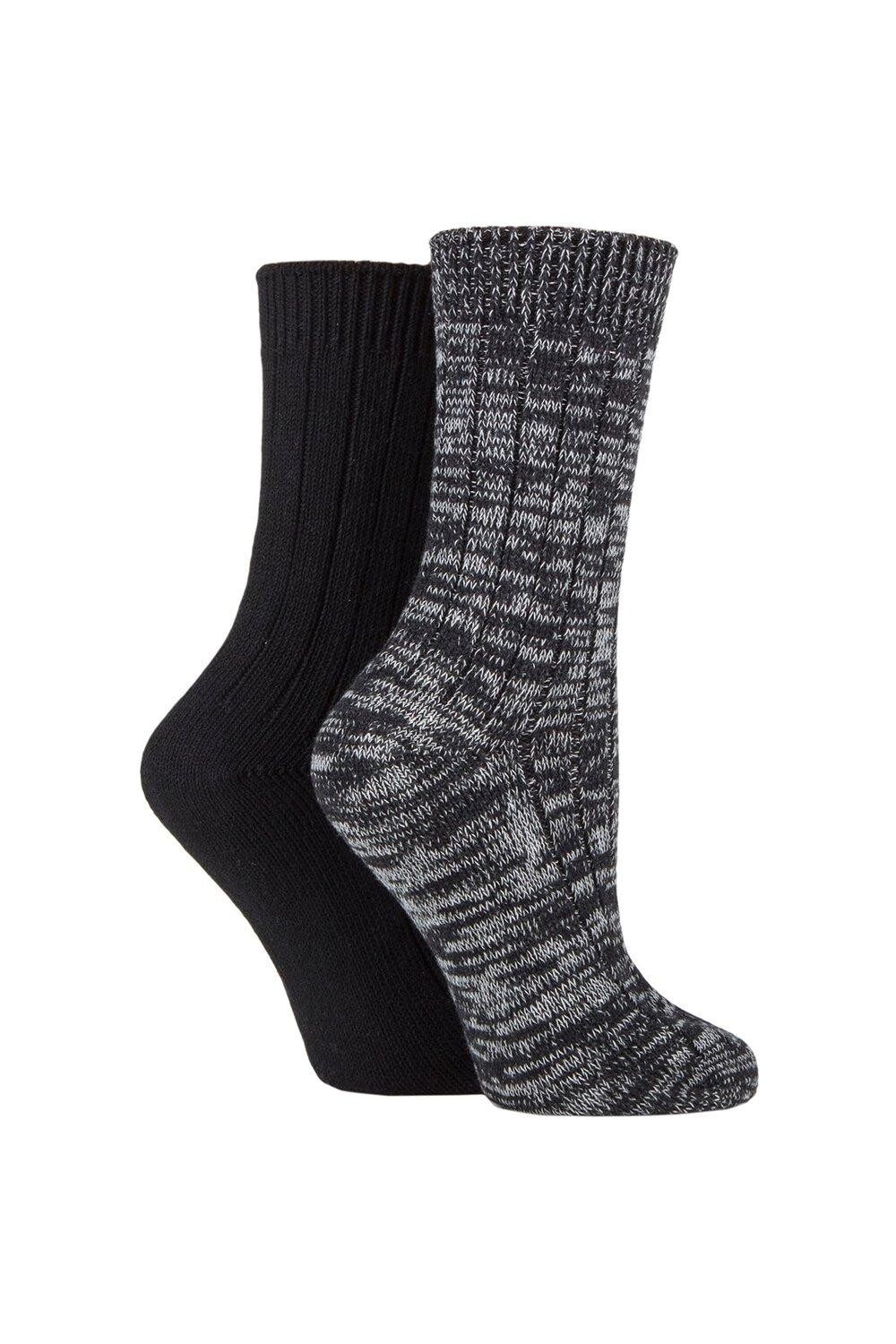

2 пары хлопковых носков в рубчик SOCKSHOP, черный, Коричневый, 2 пары хлопковых носков в рубчик SOCKSHOP, черный
