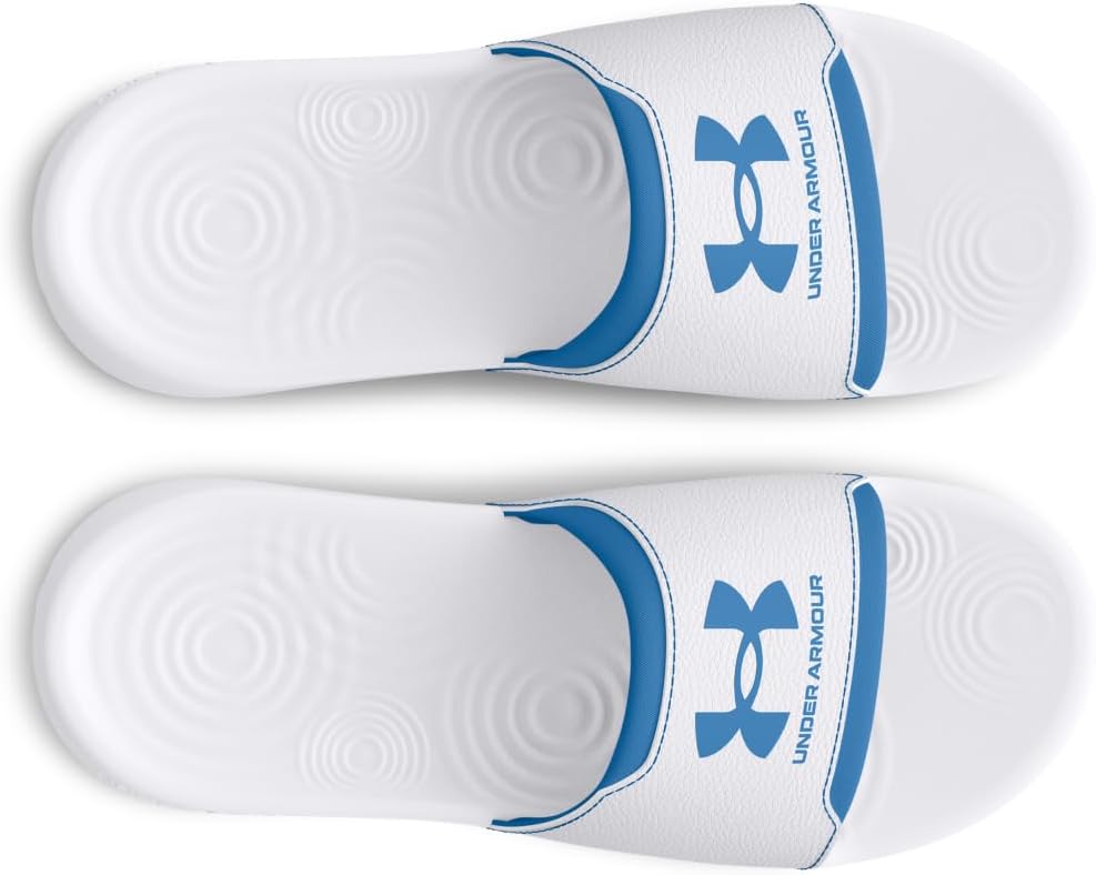 Under Armour мужские слайды Ignite Select, (101) White/White/Viral Blue — фото 4