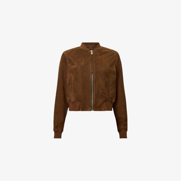 

Куртка-бомбер Orten из замши Allsaints, коричневый
