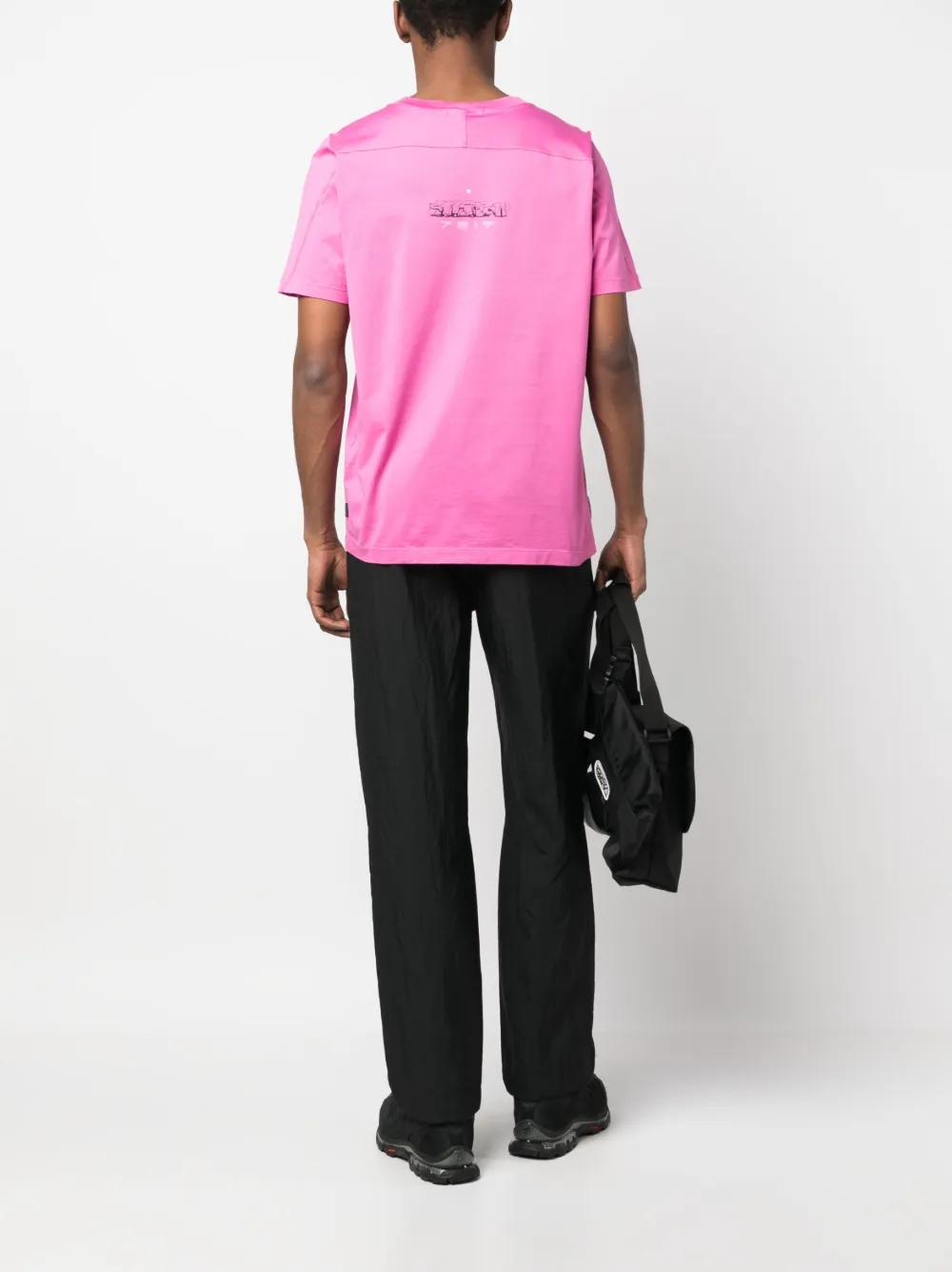 Футболка с графичным принтом Stone Island Shadow Project, розовый — фото 2