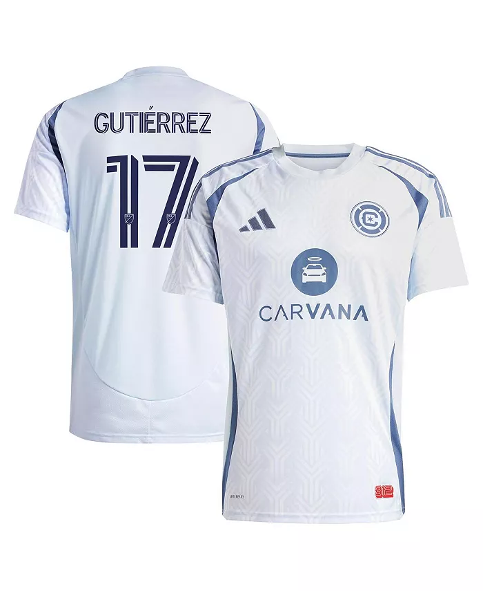 

Мужская футболка Chicago Fire 2025 The Municipal Kit реплика игрока Брайана Гутьерреса, светло-голубая adidas