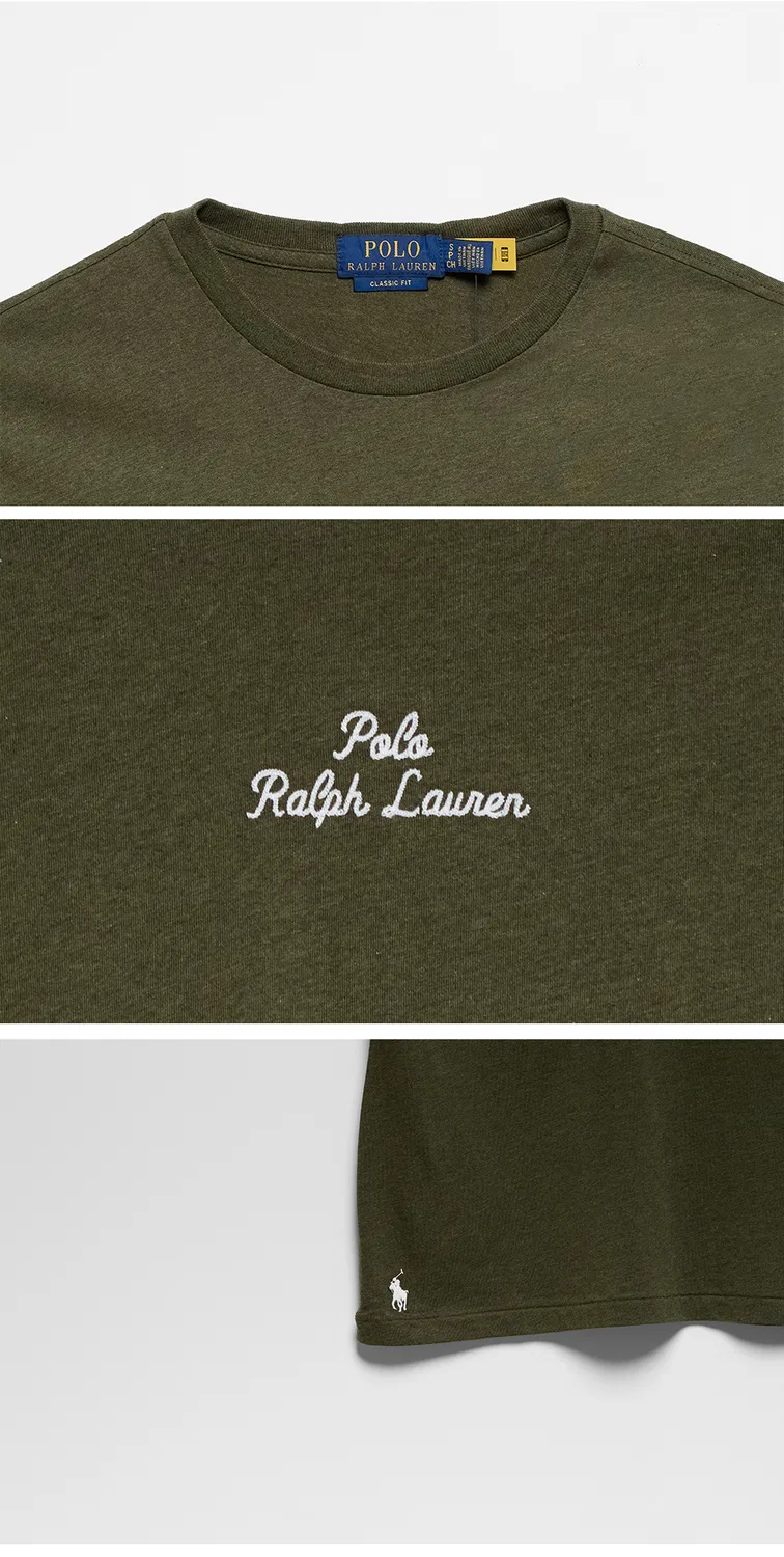 Мужская зелёная футболка-джерси с классическим логотипом от Polo Ralph Lauren — фото 4