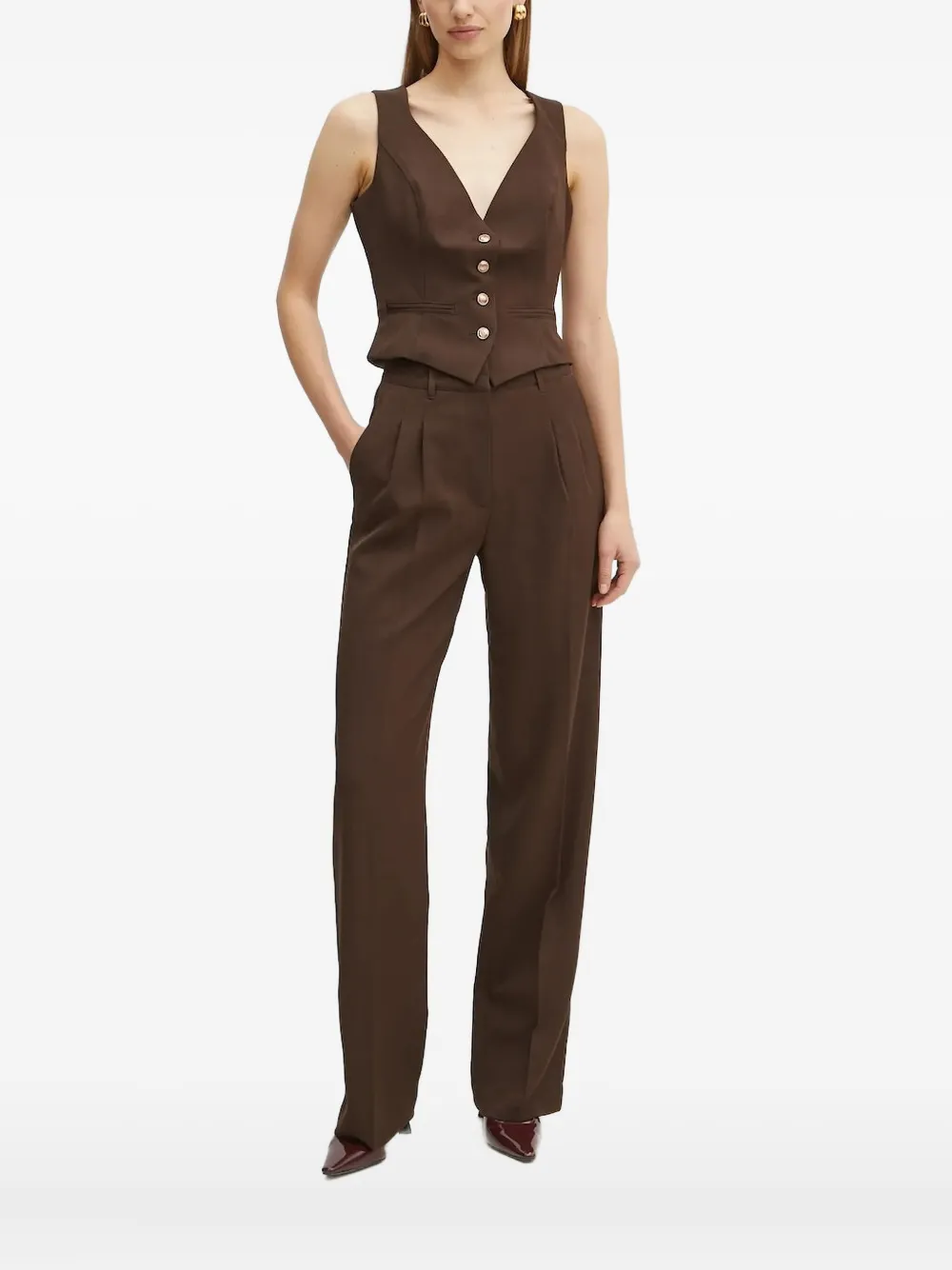 

Топ без рукавов с застежкой на пуговицы GUESS USA, коричневый