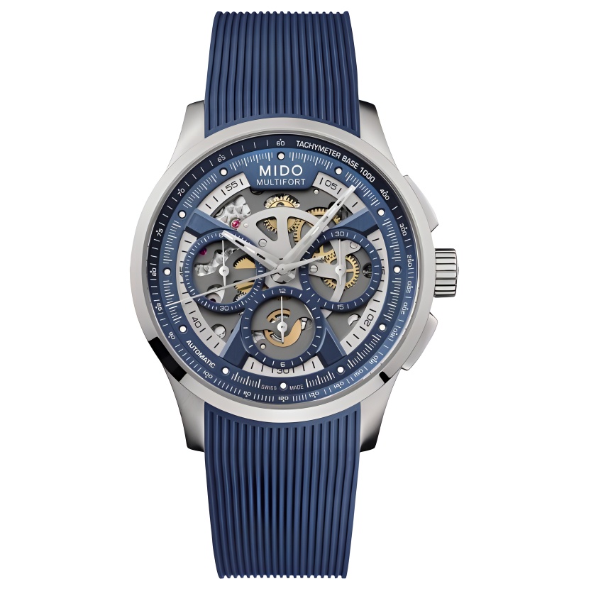 

MIDO Часы Helm Automatic Mechanical Movement Men's Watch Watch 43mm Blue Dial Stainless Steel Case Rubber Strap, Blue Dial