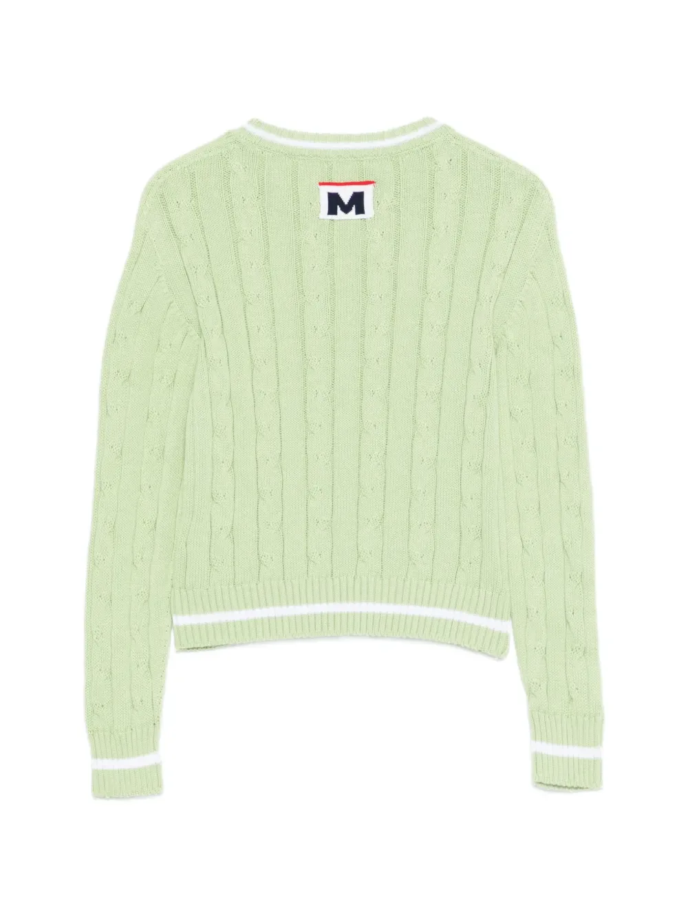 Вязаный свитер в полоску MSGM Kids, зеленый — фото 2
