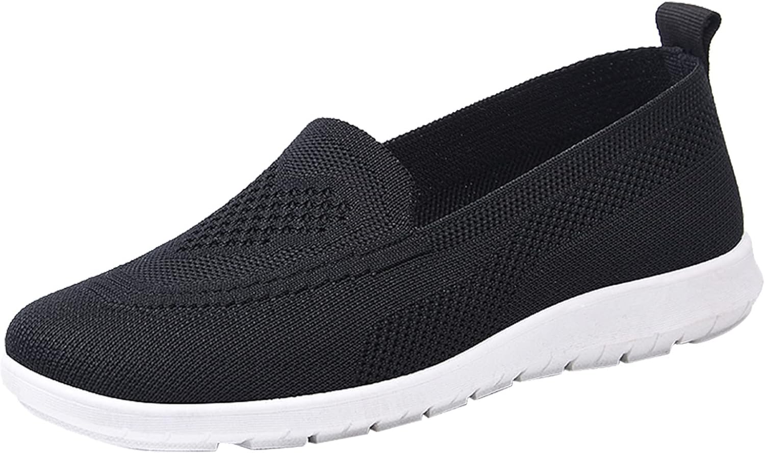 

Мужские слипоны для ходьбы, легкие повседневные вязаные лоферы-кроссовки, комфортные сетчатые дышащие спортивные обувь для работы и прогулок Generic, черный
