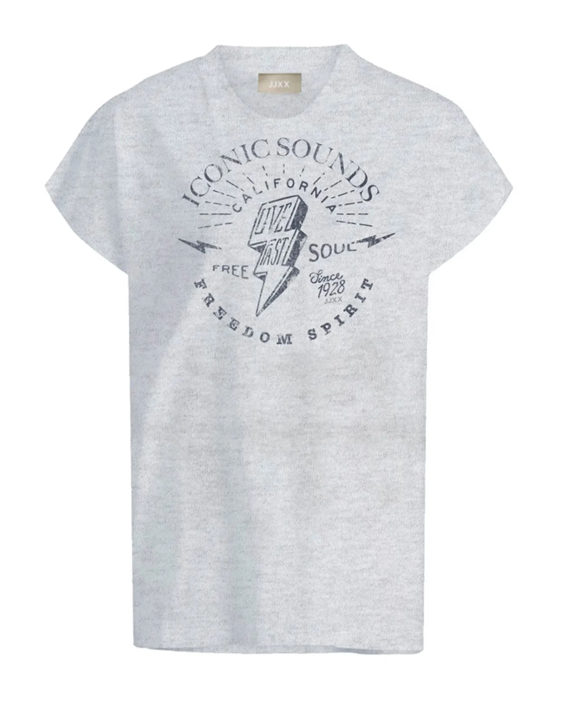 

Женская футболка с коротким рукавом и принтом Jack & Jones, светло-серый