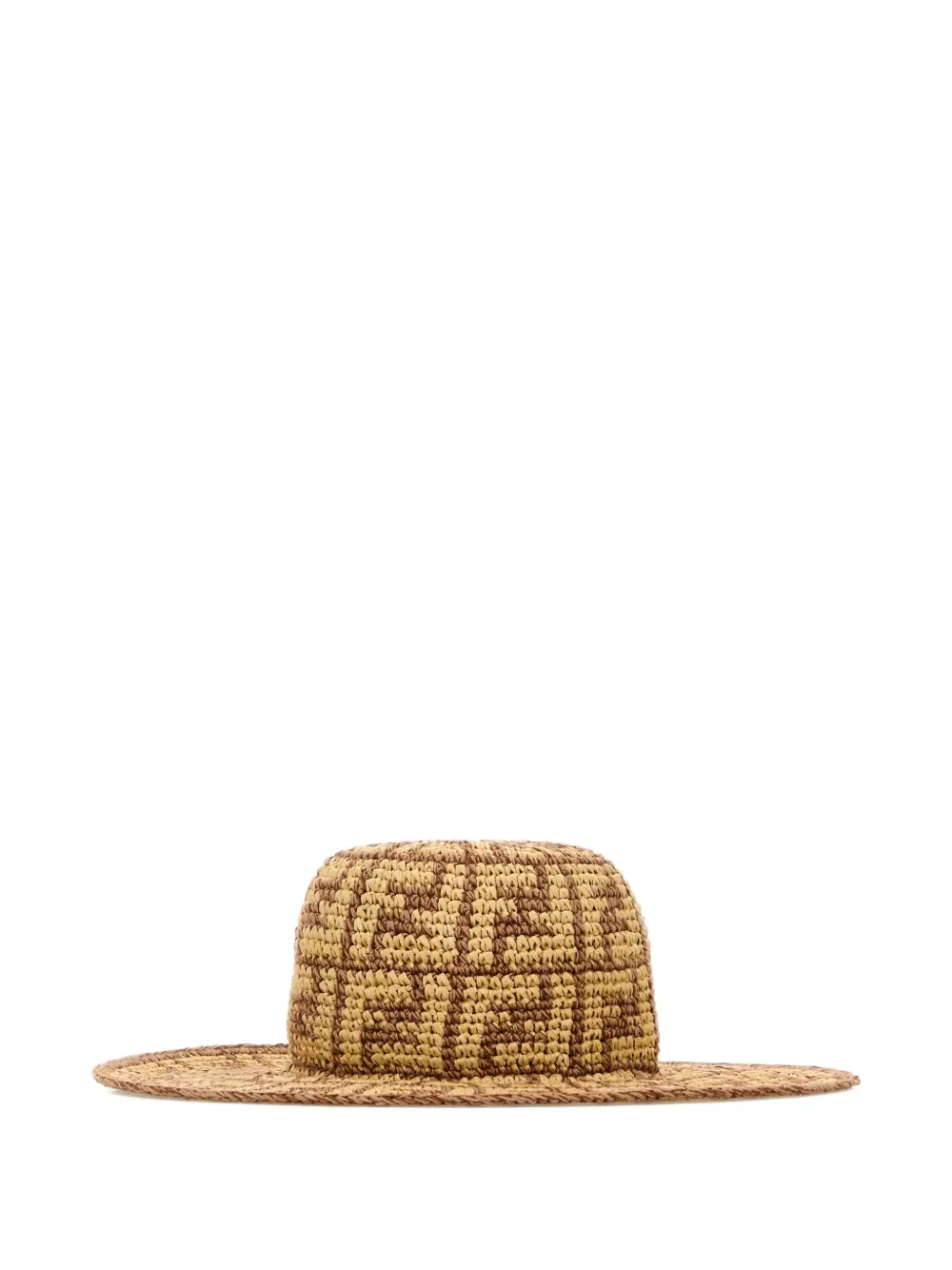 

Широкополая шляпа с мотивом FF FENDI, нейтральный