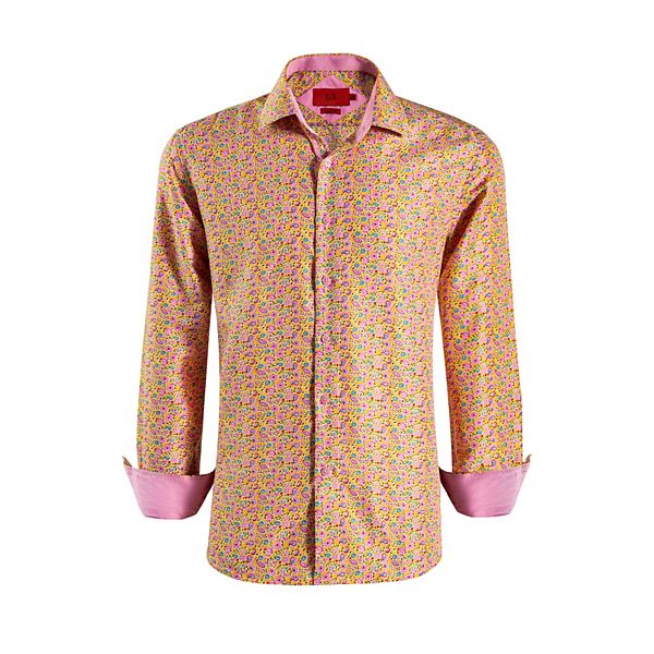 Мальчиковая рубашка slim fit с принтом пейсли Elie Balleh, Yellow — фото 2
