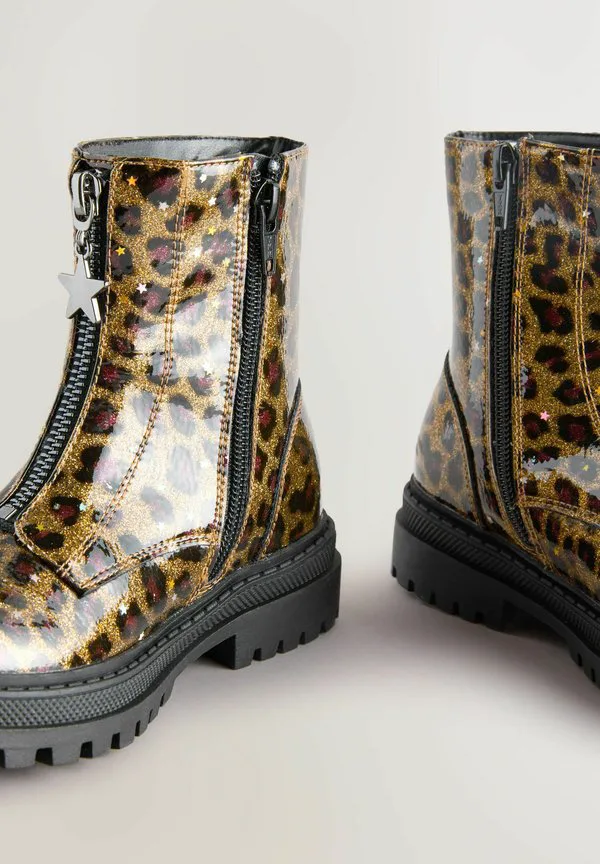 Стандартные ботильоны на молнии спереди Next, Leopard Print — фото 4