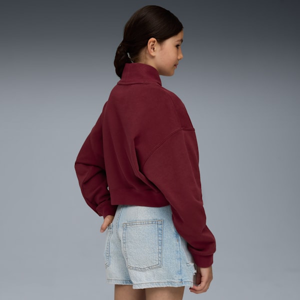 Толстовка с круглым вырезом для больших детей Puma Wardrobe Essentials, красный — фото 2
