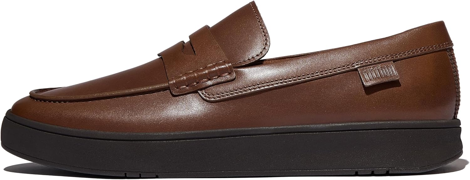 

Мужские кожаные лоферы FitFlop Rally, шоколадный