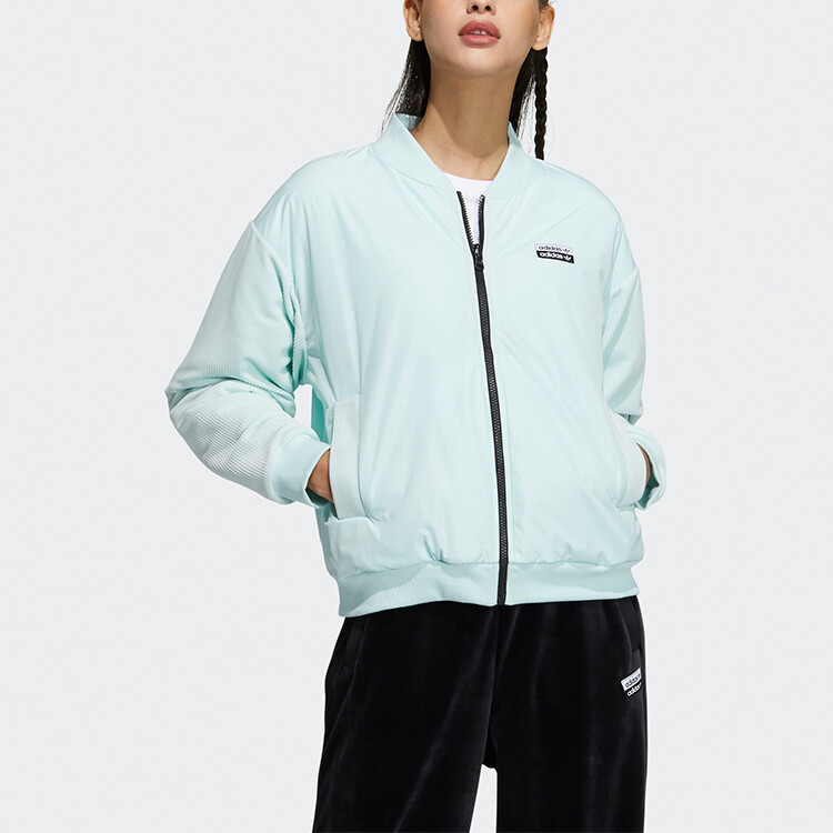 Женская бархатная куртка RYV, цвет мятно-зеленый Adidas Originals — фото 3