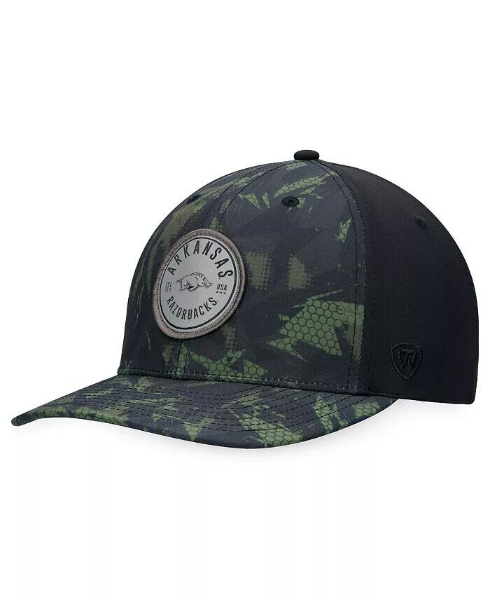 

Мужская черная шляпа Arkansas Razorbacks OHT Military Appreciation Camo Render Flex Hat Top Of The World, черный
