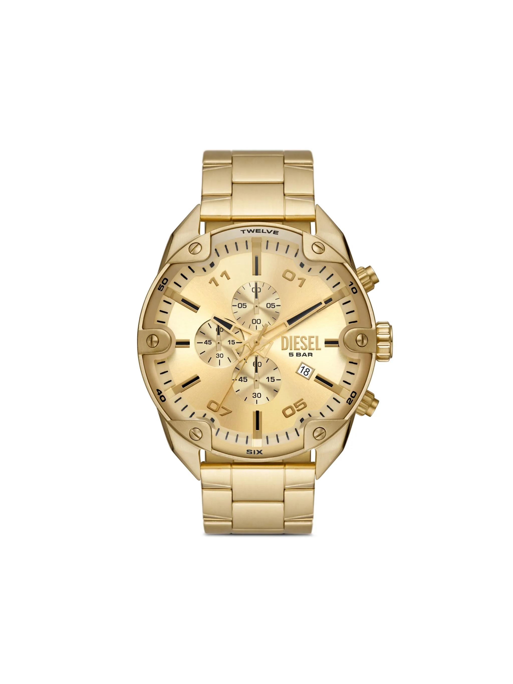 

Наручные часы Dz4608 Spiked 49 мм Diesel, золотистый