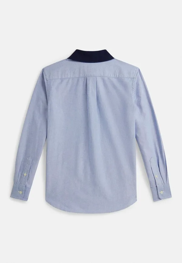 Рубашка polo bear oxford с трикотажным воротником, размер 714y. Polo Ralph Lauren, Blue — фото 2