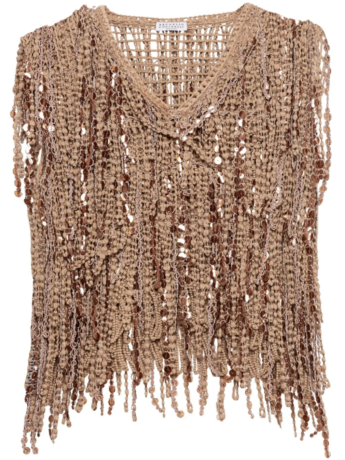 

Brunello Cucinelli топ Dazzling Cascades, коричневый