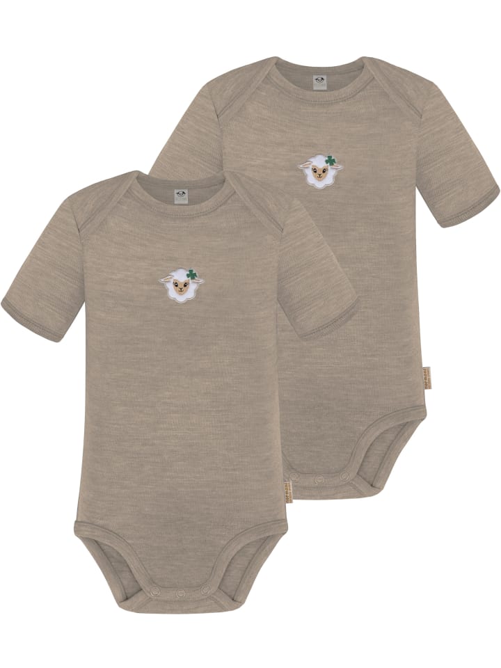 

Normani Outdoor Sports Комплект из 2 детских боди с коротким рукавом из мериносовой шерсти, цвет бежевый, Tauranga