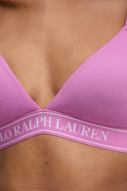 Бюстгальтер треугольный с хлопком Polo Ralph Lauren, фиолетовый — фото 4