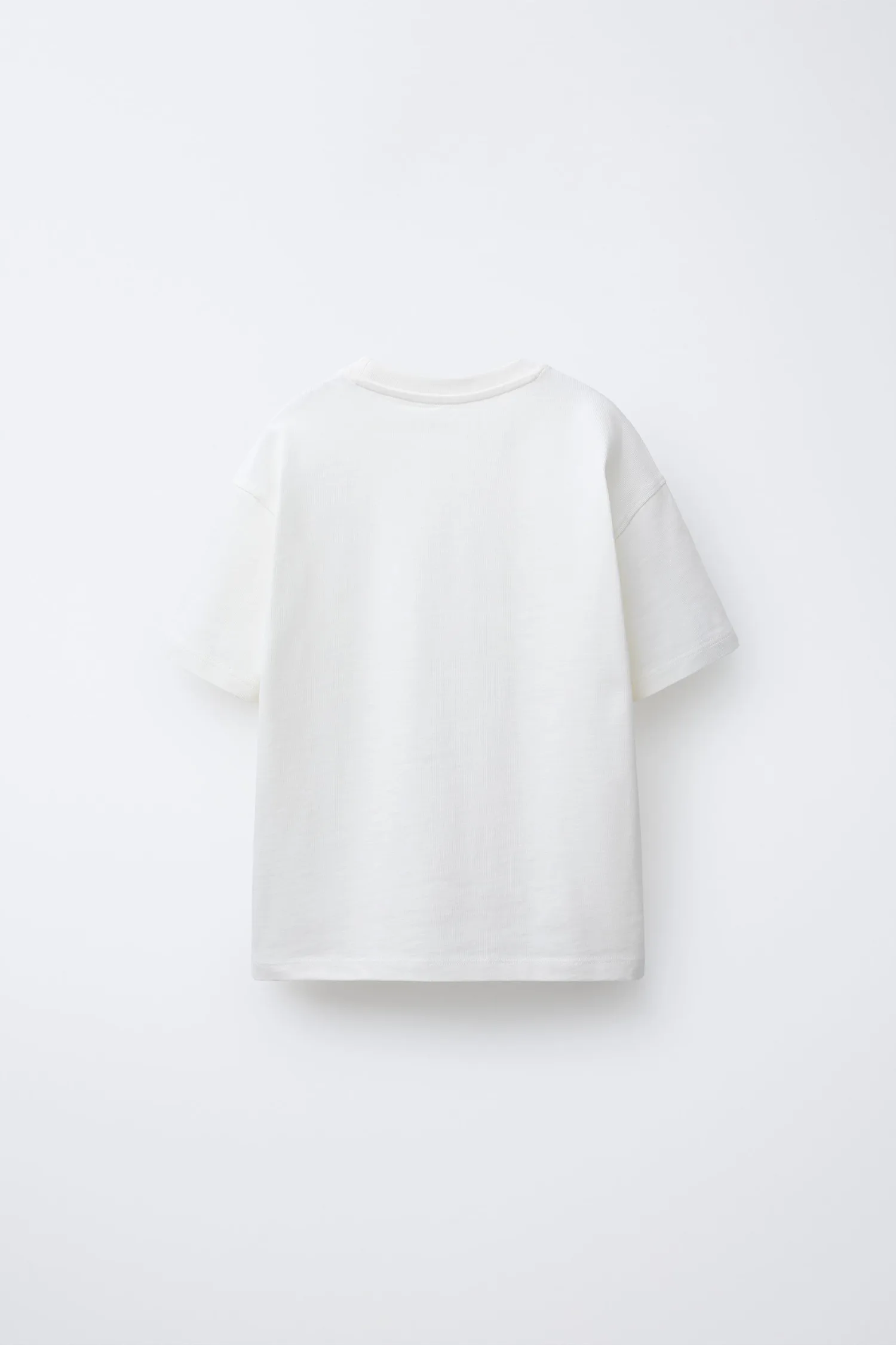 Плотная футболка с вышитым слоганом Zara, экрю — фото 2