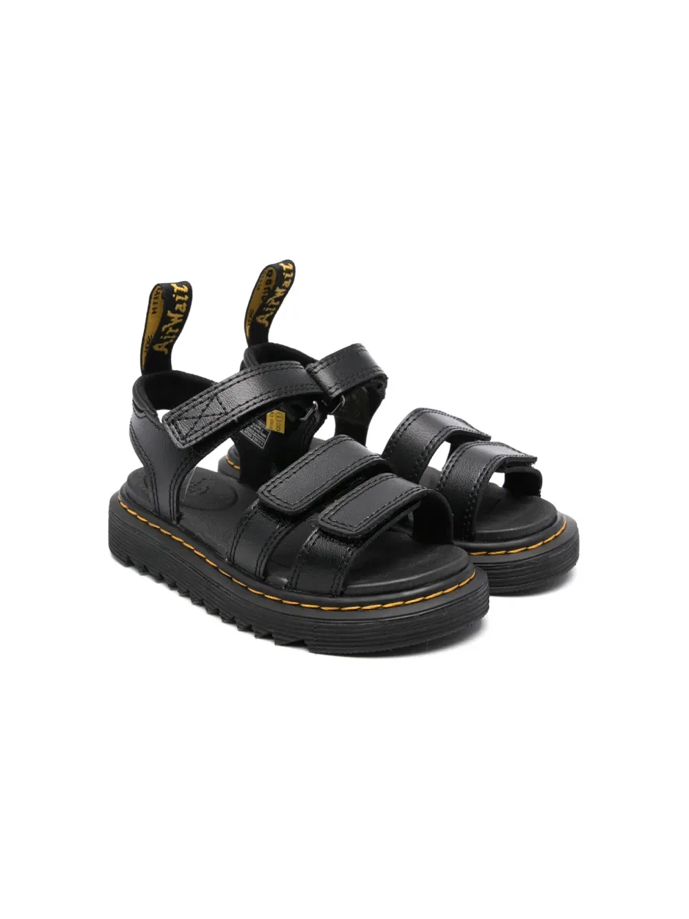 Кожаные сандалии Klaire Dr. Martens Kids, черный