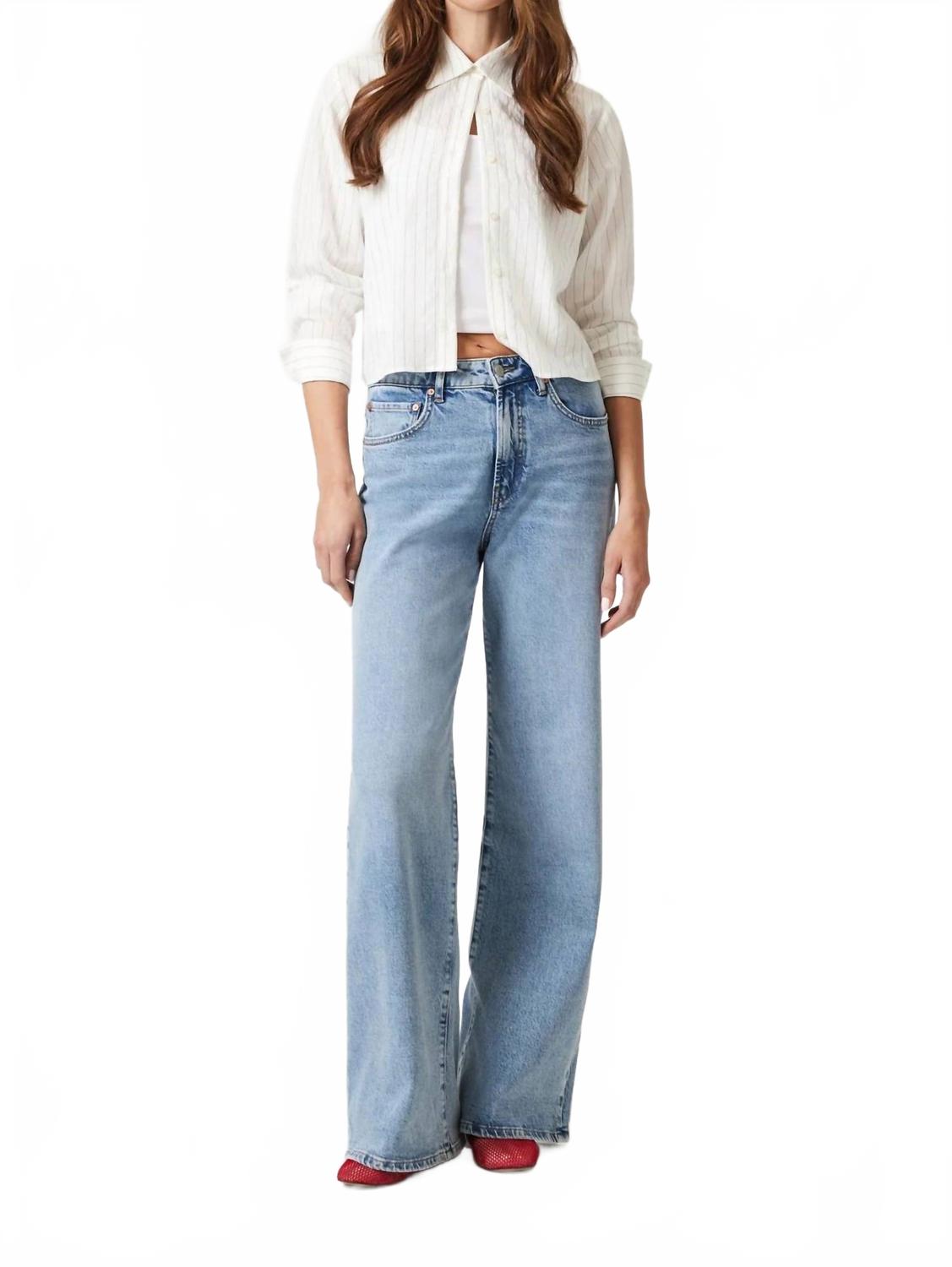 

Джинсы Florida Wide Leg светло-синего цвета с матовым эффектом Mavi, Light Brushed Classic Blue