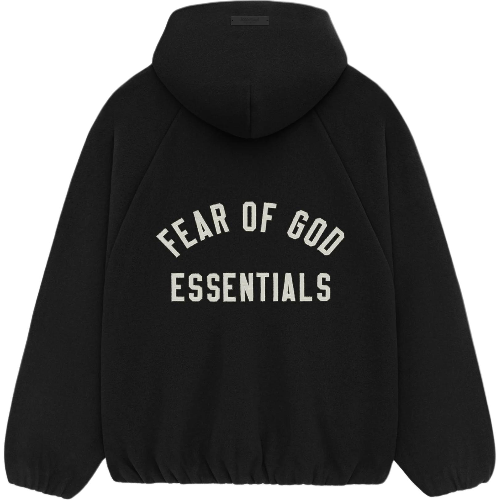 Утепленный худи-бомбер Fear Of God Essentials, цвет Метеоритный черный/черный — фото 2