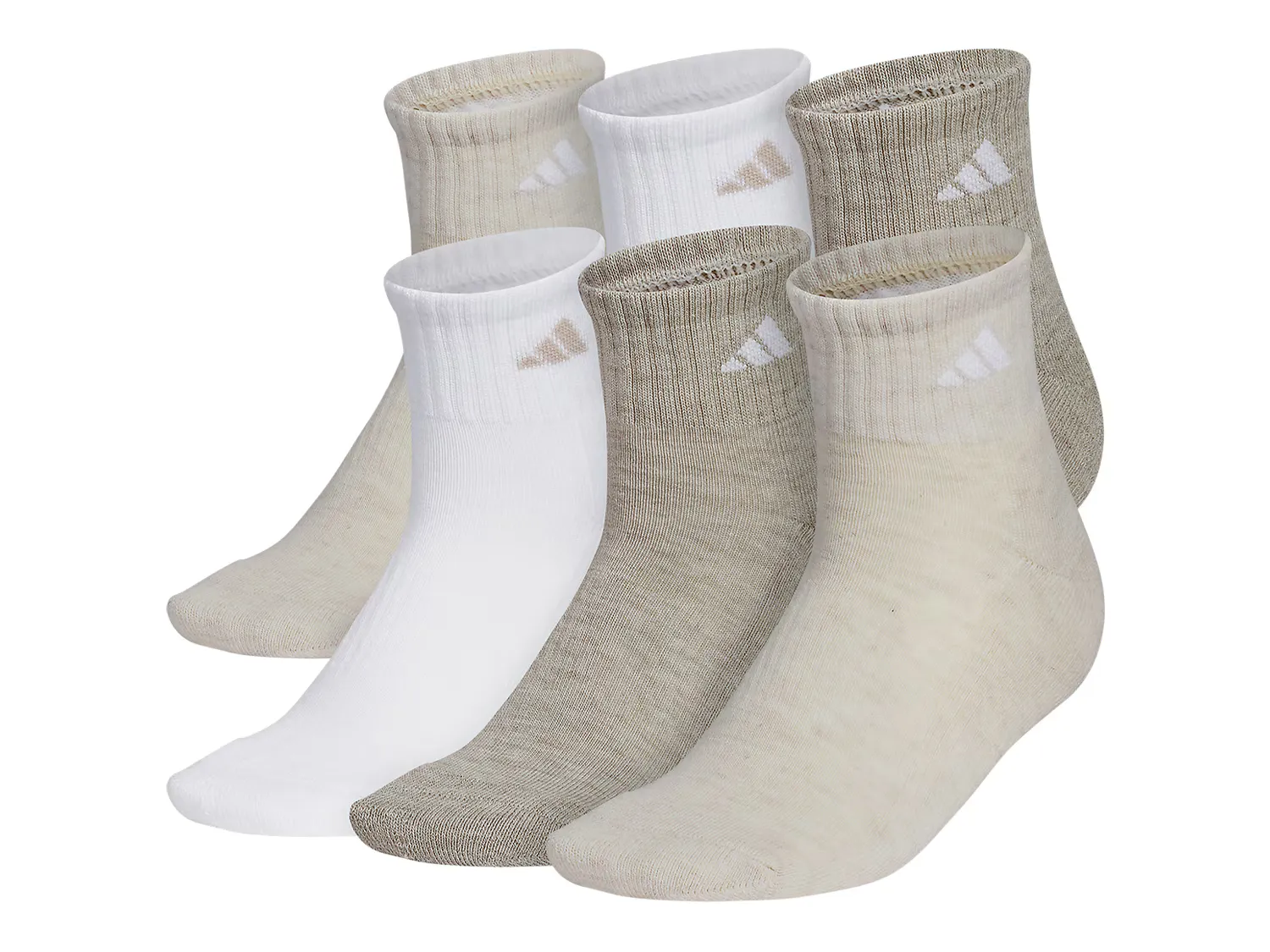

Носки Athletic Cushioned Women's Quarter Ankle Socks - 6 Pack Adidas, цвет multicolor