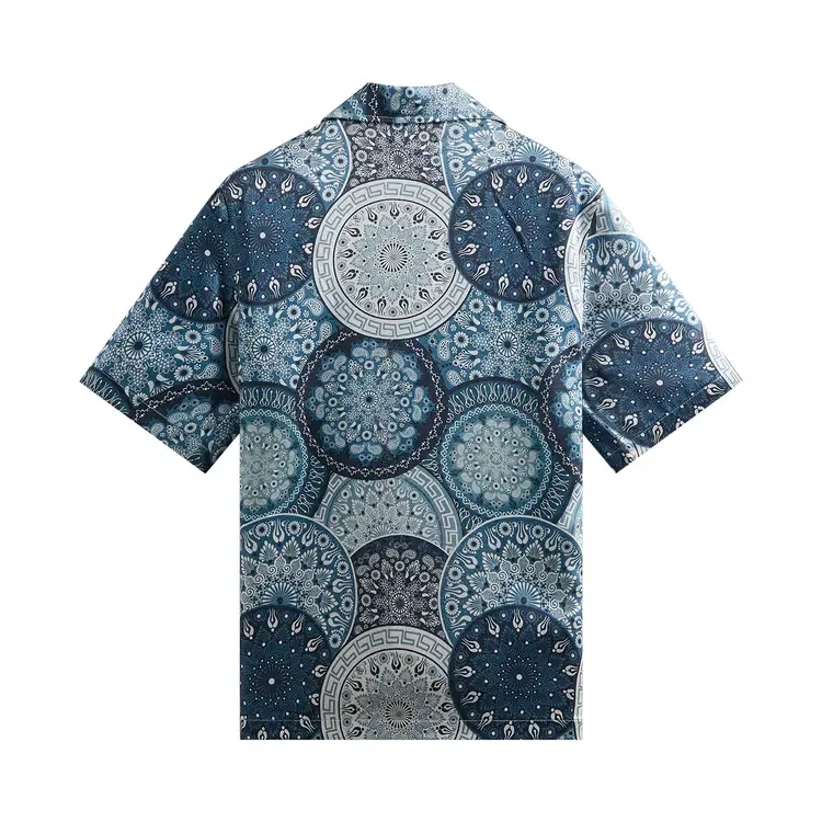 Рубашка с воротником-стойкой Kith Mosaic Mandala Thompson Camp Collar Shirt, синий — фото 2